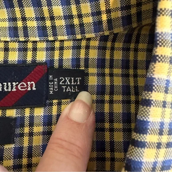 Ralph Lauren men’s size 2XLT long sleeve button down dress shirt with front logo - Picture 10 of 11